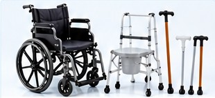 Fauteuil roulant, déambulateur et cannes