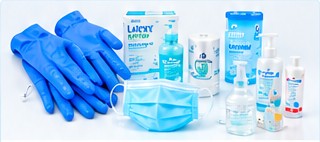 Gants, masques et produits de protection